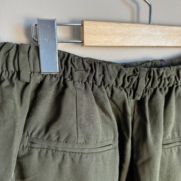 Zara Woman Lightweight Viscose X-Large Capris Army Green Comfort Waist Festival - Picture 6 of 14